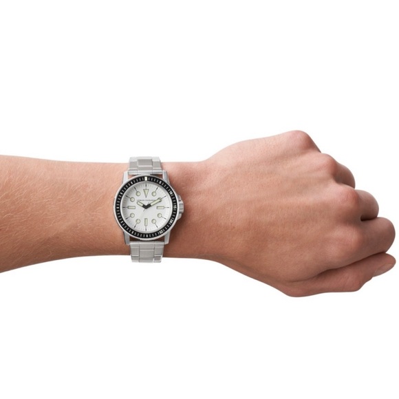 🔥 ARMANI EXCHANGE Men LEONARDO
Round White Dial Stainless Steel Bracelet🔥🔥 - Picture 5 of 7